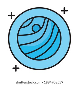 space planet style line and fill vector illustration design