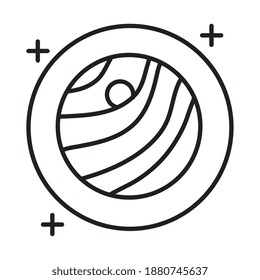 space planet style line vector illustration design