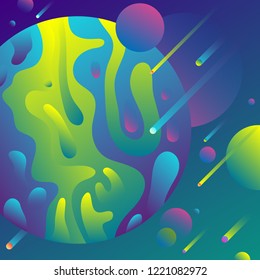 Space and planets abstract gradient background.