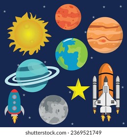 Space and Planets Clipart Set