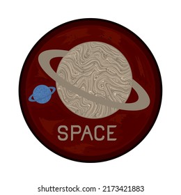 space planets galaxy label design