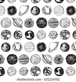  space planets graphic line pattern 