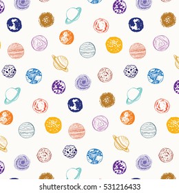  space planets graphic line pattern 