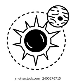 Space and Planets Linear Icon