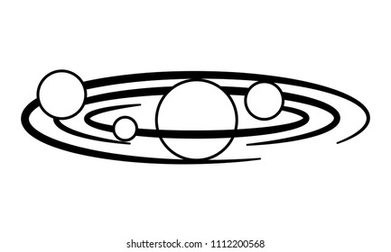 space planets orbiting isolated icon