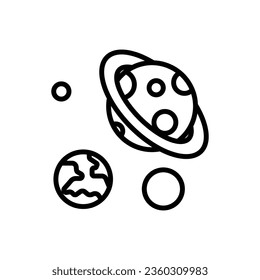 Space Planets Outline Icon Vector Illustration