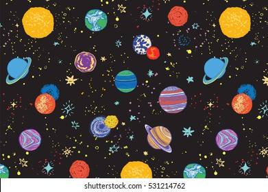  space planets pattern 