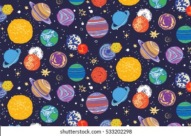  space planets pattern 