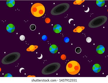 space planets pattern abstract color
