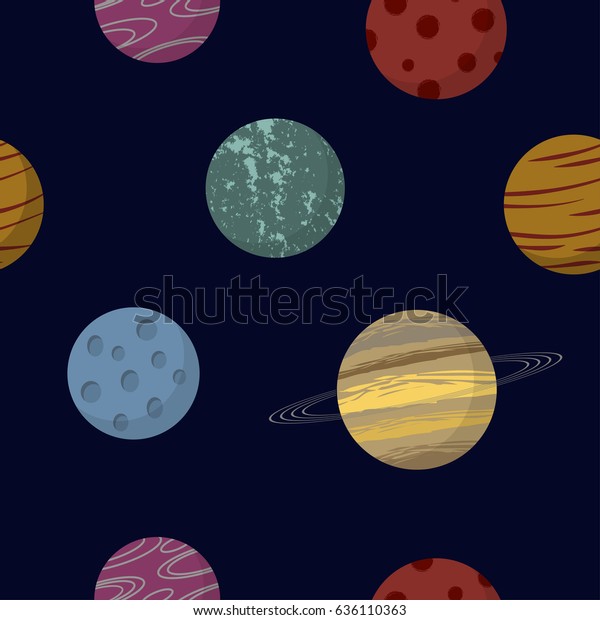 Space planets seamless pattern\
