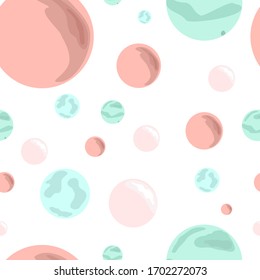 space planets seamless pattern. for the design of fabric, website, cover, packaging. 