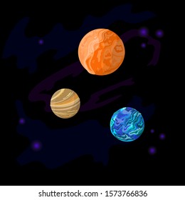 Space and planets, stars, vector. EPS 10