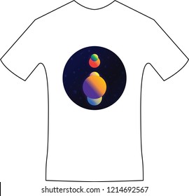 Space planets t shirt print