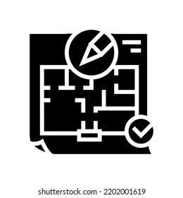 Space Planning Room Interior Glyph Icon Vector. Space Planning Room Interior Sign. Isolated Symbol Illustration