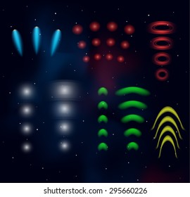 Space plasmas and laser beams. EPS10, RGB. 