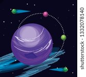 space with pluto planet universe scene