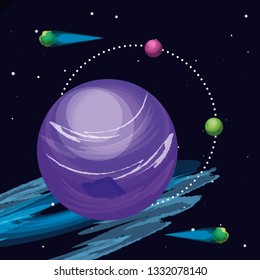 space with pluto planet universe scene