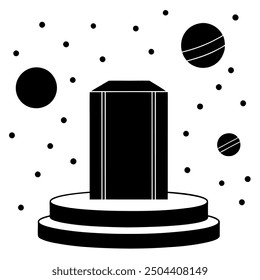Ilustración vectorial del Podio Espacial: Diseños de Presentación Futurista y Galáctica