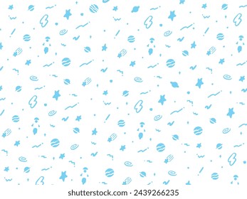 Space pop hand-drawn pattern pattern 1 color
