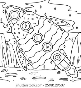 Space Popsicle Rocket Coloring Page for Kids 