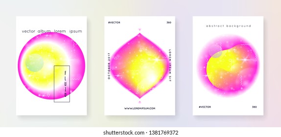 Space poster. 3d magic dreamer unicorn sparkles. Neon science cover with planet, sun, deep fluid light. Holographic gradients.  Space poster with galaxy universe shapes and stars.