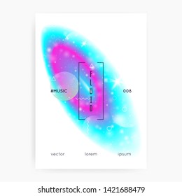 Space poster. 3d magic dreamer unicorn sparkles. Holographic gradients. Cosmos, Galactic science banner with planet, sun, deep fluid light. Space poster with galaxy universe shapes and stars.