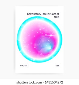 Space poster. 3d magic dreamer unicorn sparkles. Holographic gradients. Planetary, Stellar science banner with planet, sun, deep fluid light. Space poster with galaxy universe shapes and stars.