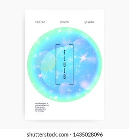 Space poster. 3d magic dreamer unicorn sparkles. Neon, Starry science cover with planet, sun, deep fluid light. Holographic gradients. Space poster with galaxy universe shapes and stars.