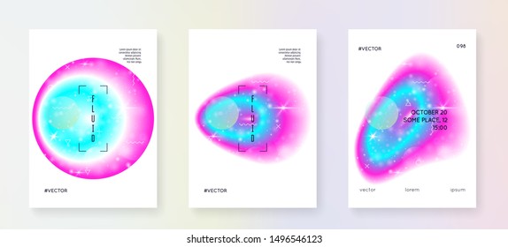 Space poster. 3d magic dreamer unicorn sparkles. Holographic gradients. Planetary science template set with planets, sun, deep fluid light. Space poster with galaxy universe shapes and stars.