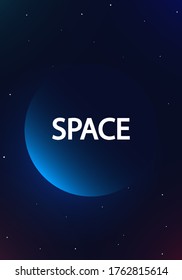 Space poster with place for text, vector art illustration.