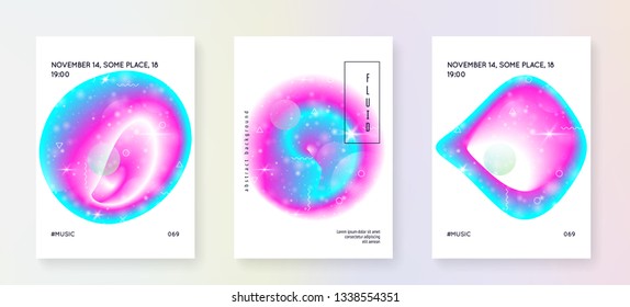 Space poster. Planetary science banner set with planets, sun, deep fluid light. Holographic gradients. 3d magic dreamer unicorn sparkles. Space poster with galaxy universe shapes and stars.