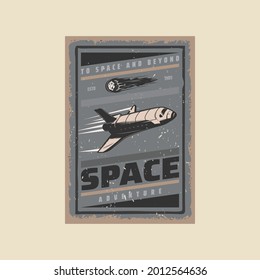 space poster retro vintage vector