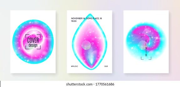 Space poster. Stellar science template set with planets, sun, deep fluid light. Holographic gradients. 3d magic dreamer unicorn sparkles. Space poster with galaxy universe shapes and stars.