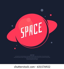 Space poster and a template for your text. Illustration of the red planet on a dark background.