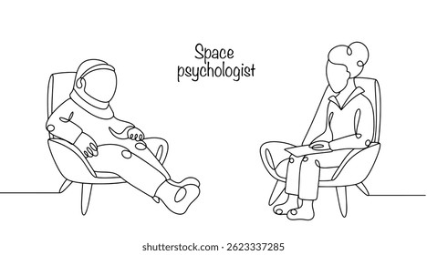 A space psychologist communicates with an astronaut. A specialist who deals with psychological selection, preparation and support of astronauts in confined space and stressful flight conditions.