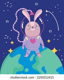 space rabbit on earth planet