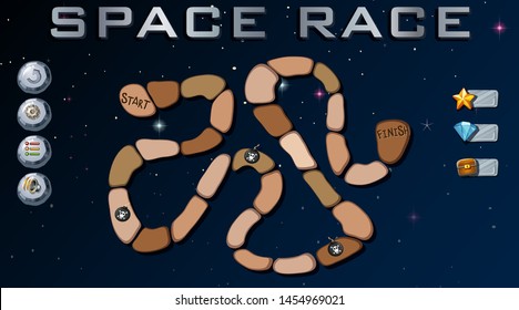 Space race board game background illustration