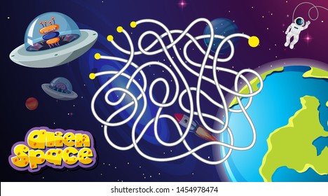 Space race game background illustration