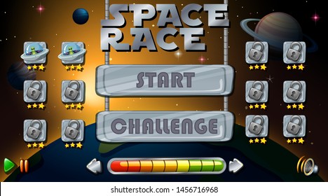Ilustración de fondo de la carrera espacial
