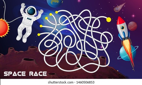 Space race game background illustration