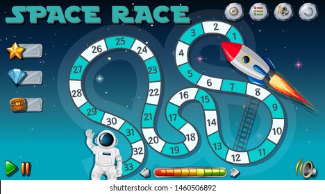 Space race game background illustration