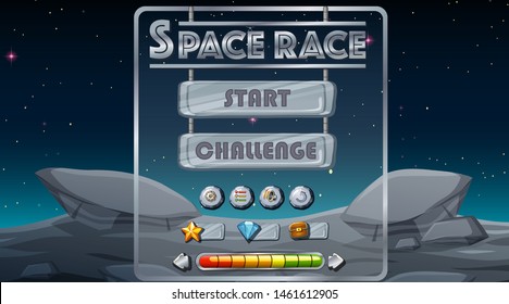 Space race game background illustration