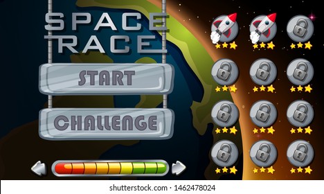 Ilustración de fondo de la carrera espacial