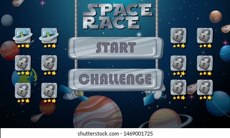 Space race game background illustration