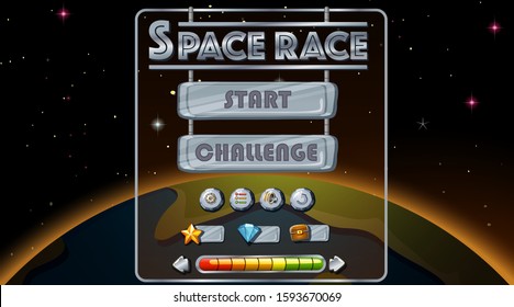Ilustración de fondo de la carrera espacial