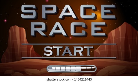 Ilustración de fondo de la carrera espacial
