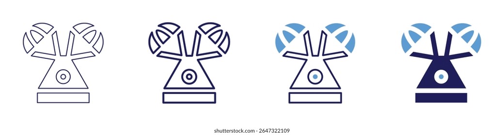 Space radiation icon in 4 different styles. Thin Line, Line, Bold Line, Duotone. Duotone style. Editable stroke.