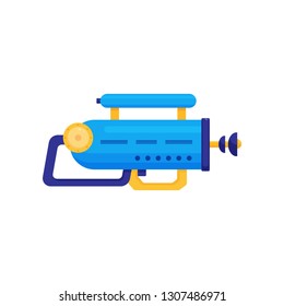 Space Ray Gun, Blue Laser Blaster Toy Weapon Vector Illustration