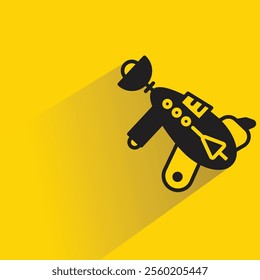 space ray gun on yellow background