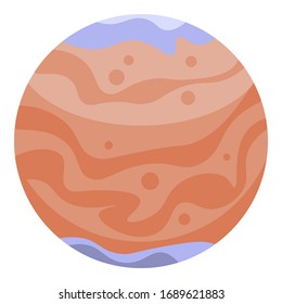 Space red planet icon. Isometric of space red planet vector icon for web design isolated on white background